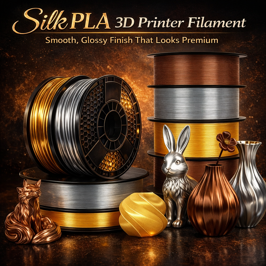 Silk PLA Filament – High-Gloss Finish for Decorative & Display 3D Prints