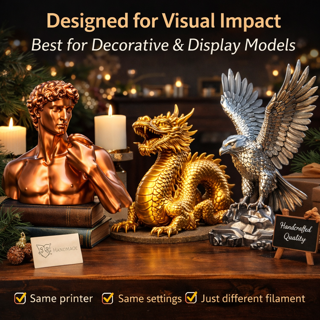 Silk PLA Filament – High-Gloss Finish for Decorative & Display 3D Prints