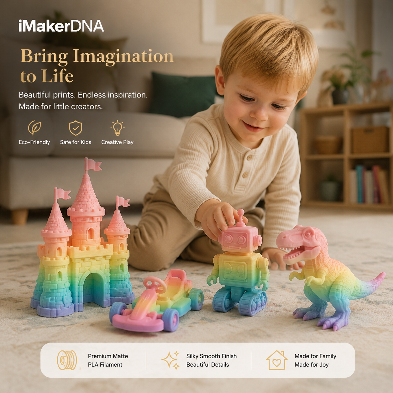 PLA Matte Rainbow  Filament 1.75mm | Premium Low-Gloss Gradient PLA for Creative 3D Printing