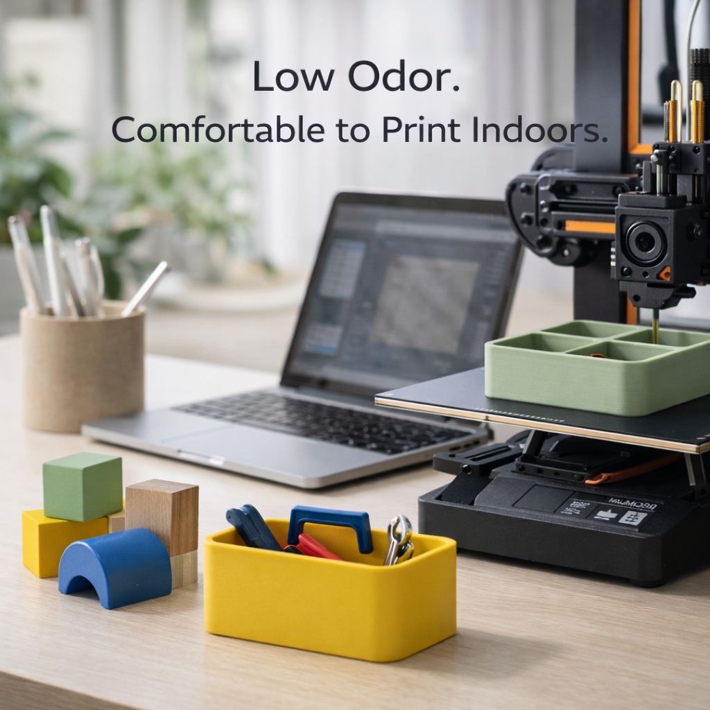 Matte PLA Filament – Low-Gloss Finish, Easy Printing & Low Odor for Home and Studio Use