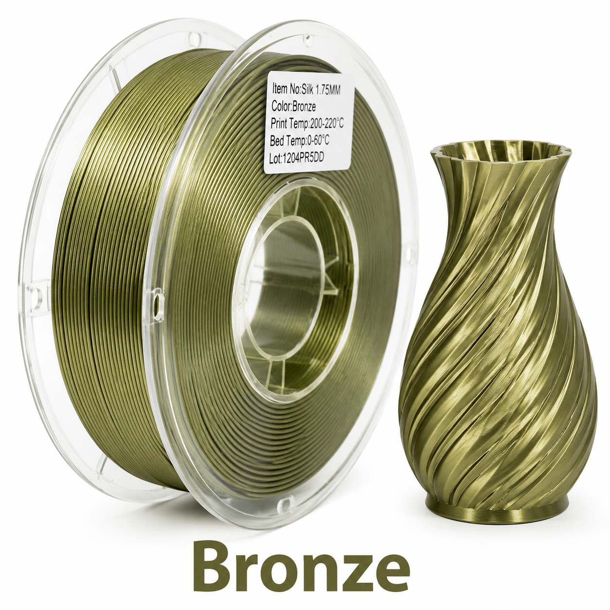 PLA Silk Filament – High-Gloss Finish for Decorative & Display 3D Prints