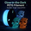 Glow in the Dark PETG Filament 1.75mm | Luminous 3D Printer Filament | Strong, Tough, Durable & Easy to Print