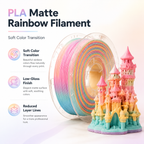 PLA Matte Rainbow  Filament 1.75mm | Premium Low-Gloss Gradient PLA for Creative 3D Printing