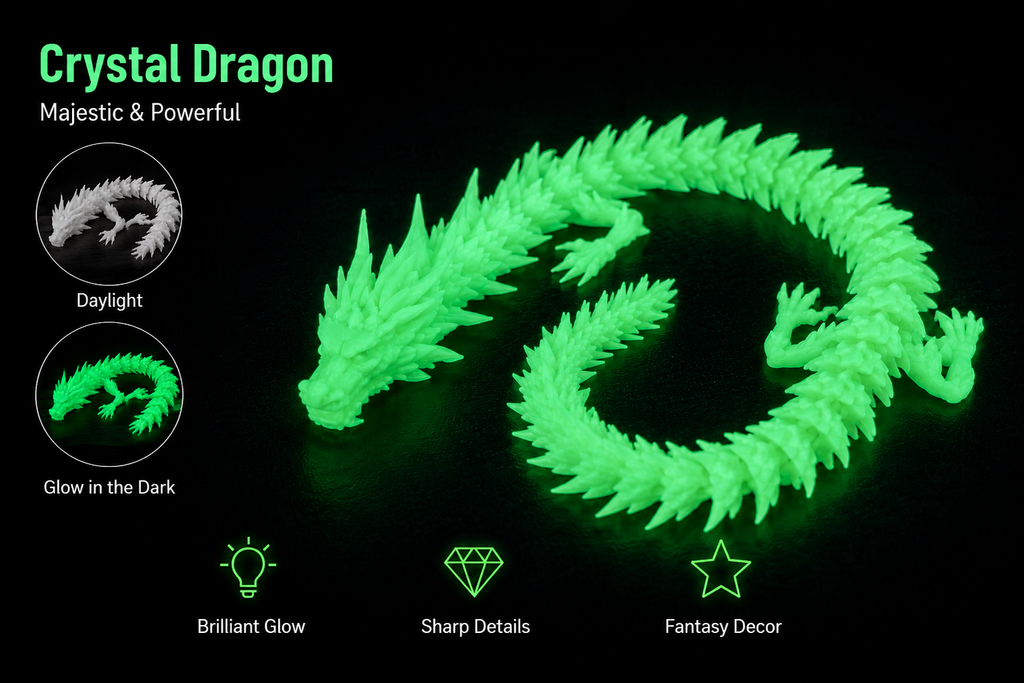 Glow in the Dark PETG Filament 1.75mm | Luminous 3D Printer Filament | Strong, Tough, Durable & Easy to Print