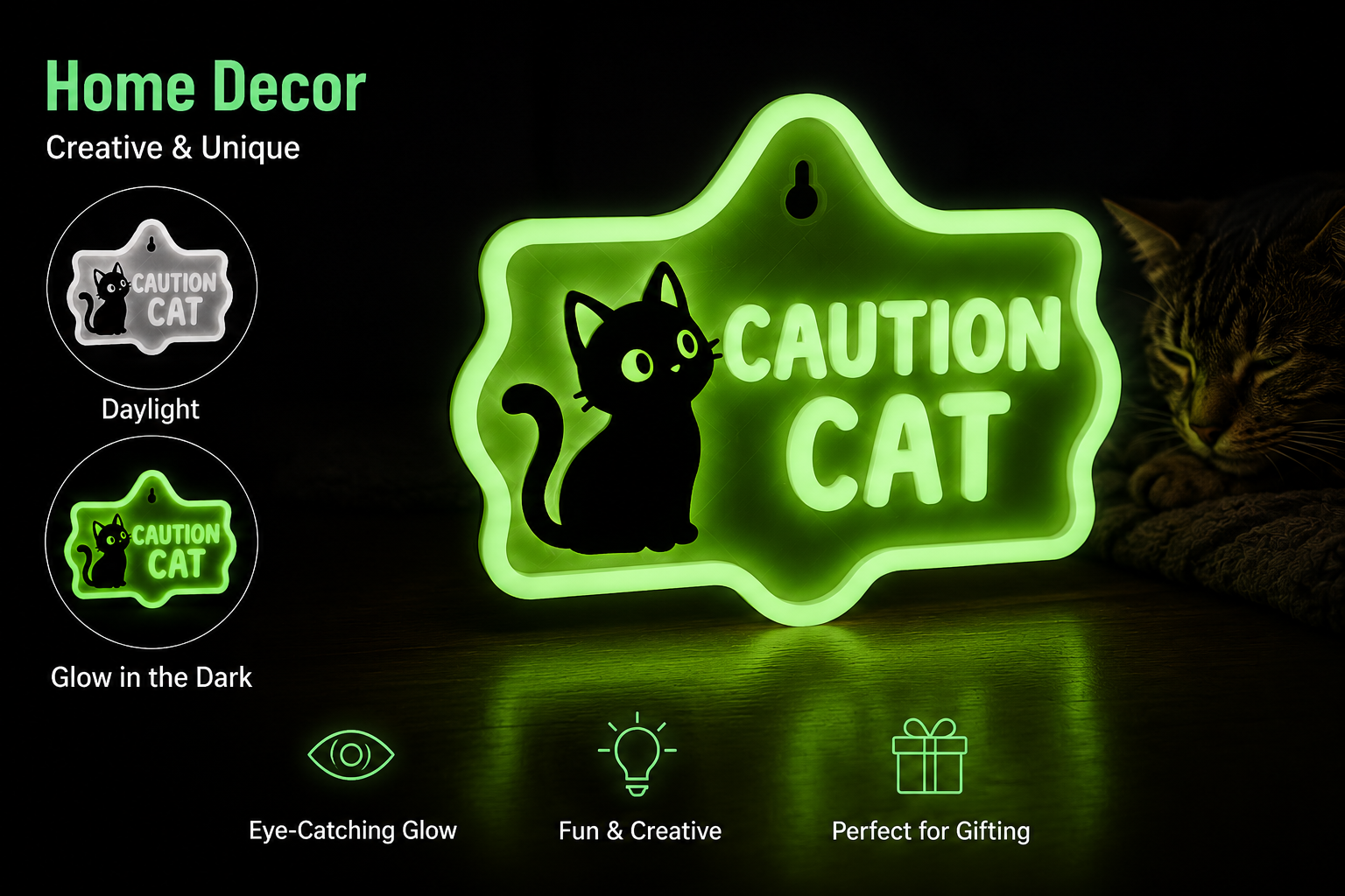 Glow in the Dark PETG Filament 1.75mm | Luminous 3D Printer Filament | Strong, Tough, Durable & Easy to Print