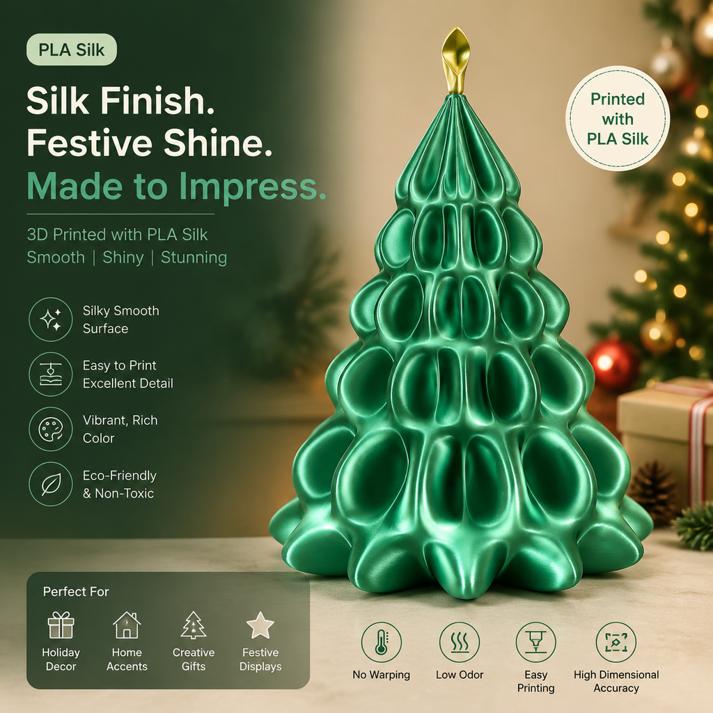 PLA Silk Filament – High-Gloss Finish for Decorative & Display 3D Prints