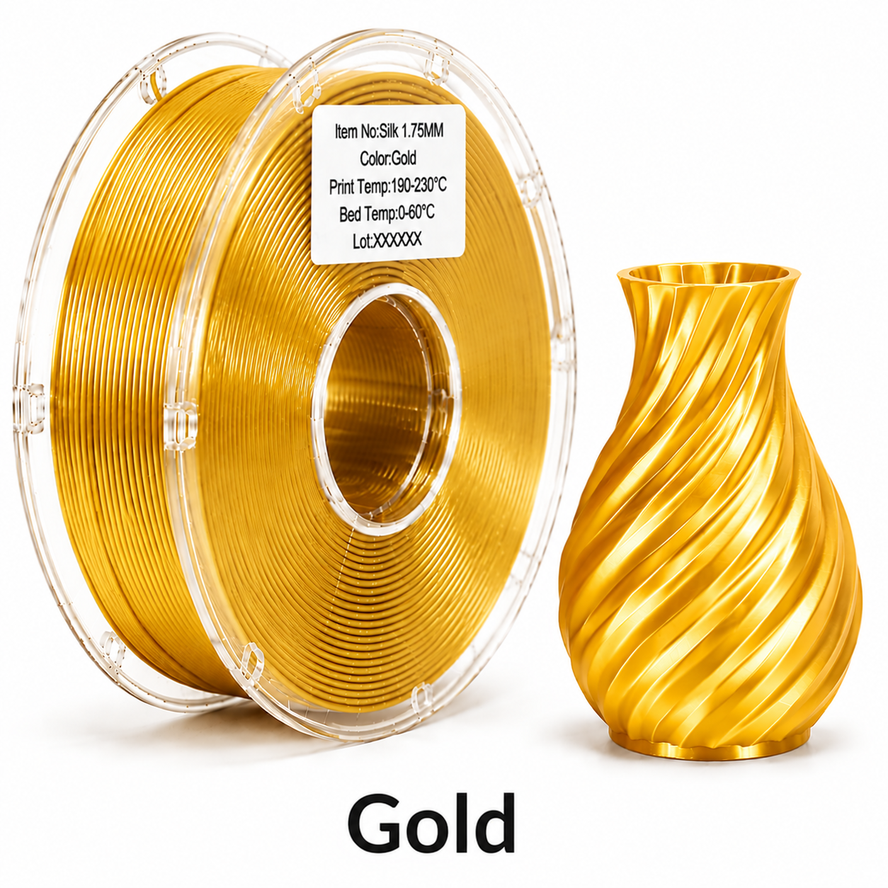 PLA Silk Filament – High-Gloss Finish for Decorative & Display 3D Prints