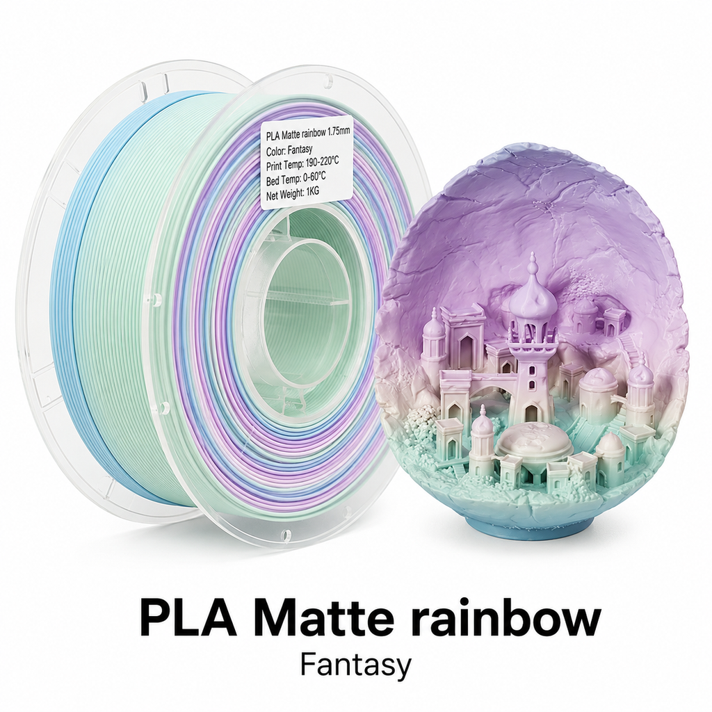 PLA Matte Rainbow  Filament 1.75mm | Premium Low-Gloss Gradient PLA for Creative 3D Printing