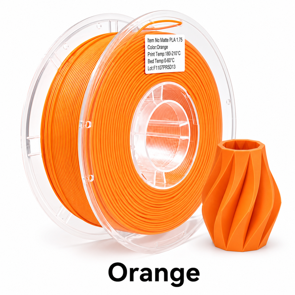 PLA Matte Filament – Low-Gloss Finish, Easy Printing & Low Odor for Home and Studio Use