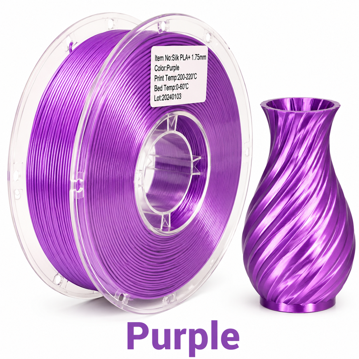 PLA Silk Filament – High-Gloss Finish for Decorative & Display 3D Prints