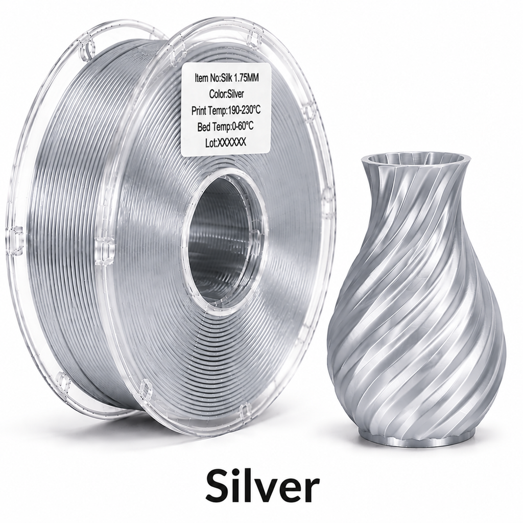 PLA Silk Filament – High-Gloss Finish for Decorative & Display 3D Prints